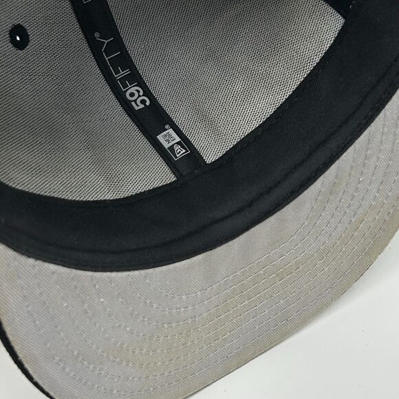 San Diego SD Padres Hat Baseball Cap Fitted 7 5/8 New Era Logo History Black - Picture 5 of 12